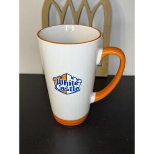 White Castle Logo Blue & Orange Ceramic 6" Tall Coffee Mug, Fast Food Sliders